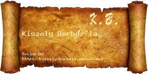 Kiszely Borbála névjegykártya